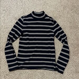 Talbots Classic Navy and White Striped Top